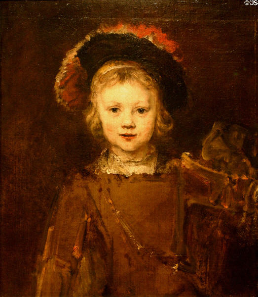 Probably portrait of artist's son Titus (c 1645-50) by Rembrandt in Norton Simon Museum. Pasadena, CA.