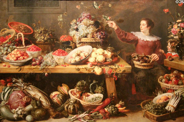 Still Life with Fruit & Vegetables (17th c) by Frans Snyders in Norton Simon Museum. Pasadena, CA.