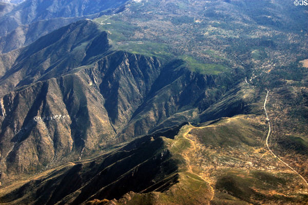 Aerial view of hills east of San Diego. CA.
