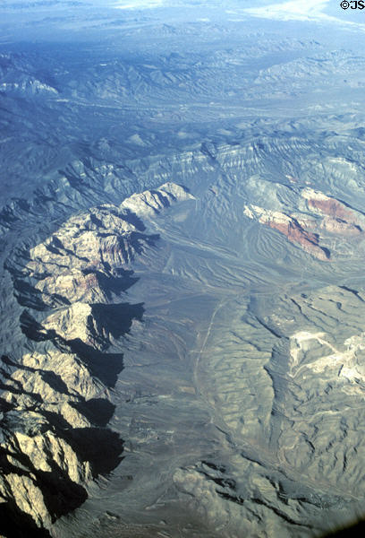 Aerial view of ridge in Mojave desert. CA.
