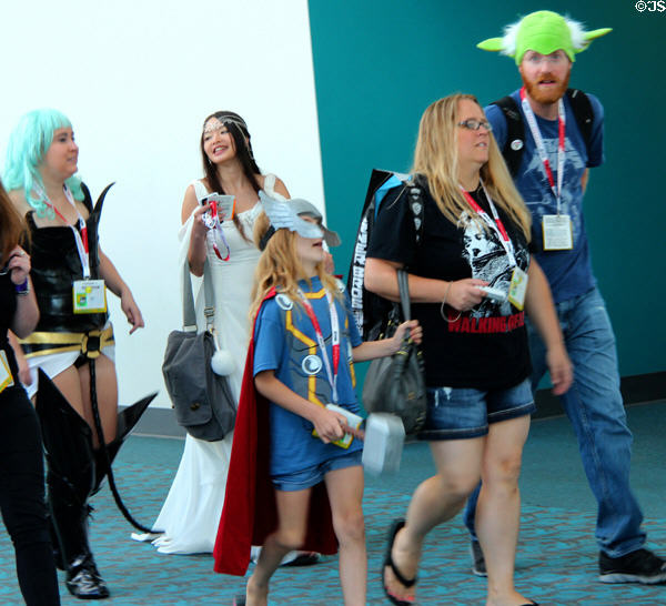 Visitors move to conference rooms at Comic-Con International. San Diego, CA.