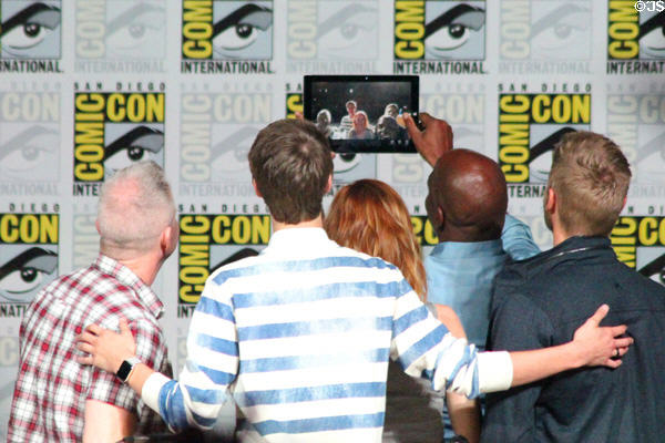 Cast of "Under the Dome" takes selfie at Comic-Con International. San Diego, CA.
