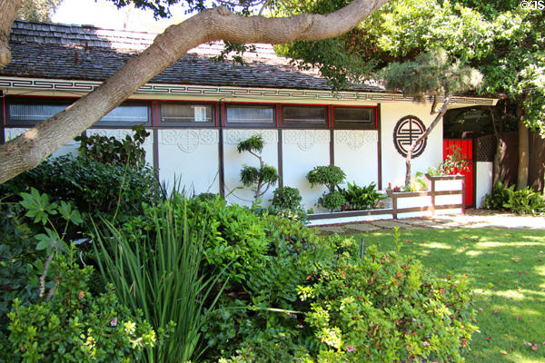 Oriental-style house (1946) (1521 Ynez Pl.). Coronado, CA.