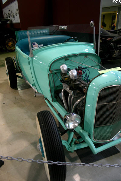 Custom hot rod (1990s) made from Ford Model A Roadster (1929) at San Diego Automotive Museum. San Diego, CA.
