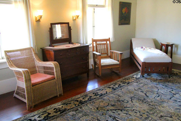 Arts & crafts bedroom furniture at Marston House Museum. San Diego, CA.