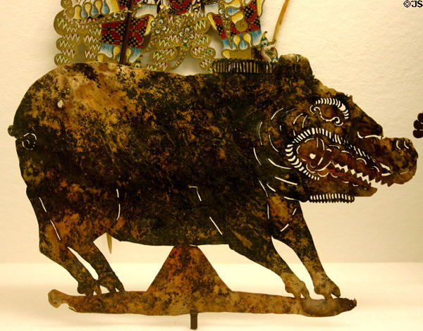 Indonesian boar shadow puppets at Mingei Museum. San Diego, CA.