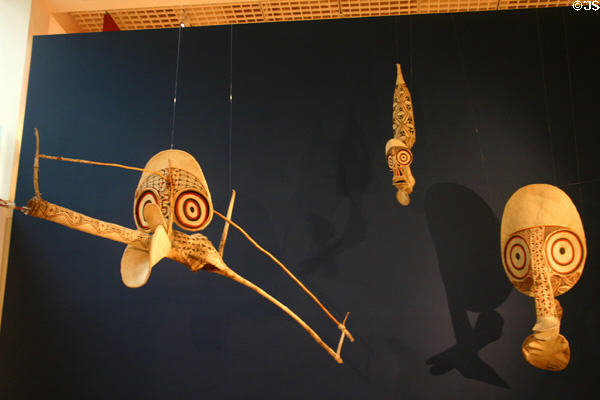 Ritual masks from New Britain Island of Papua New Guinea at Mingei Museum. San Diego, CA.