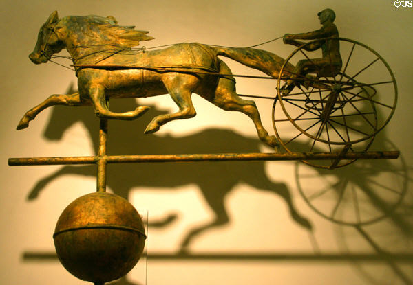 Horse & sulky weathervane (19thC) by J.L. Mott at Mingei Museum. San Diego, CA.