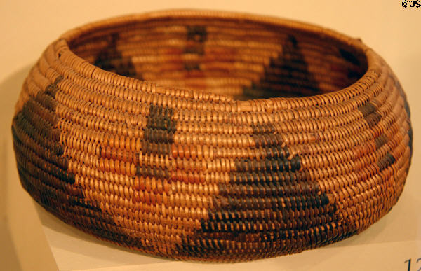 Basketry bowl (c1902) by Matilda Ardilla of Pala Reservation at San Diego Museum of Man. San Diego, CA.