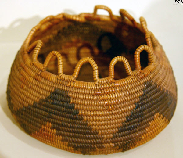 Southern California native basket bowl (1902) from San Ignacio at San Diego Museum of Man. San Diego, CA.