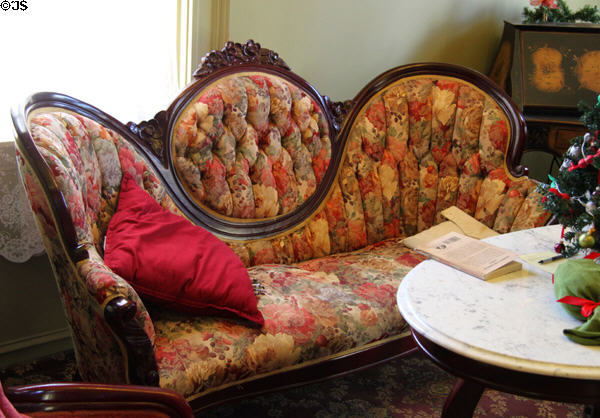 Parlour sofa of McCoy House Museum in Old Town. San Diego, CA.