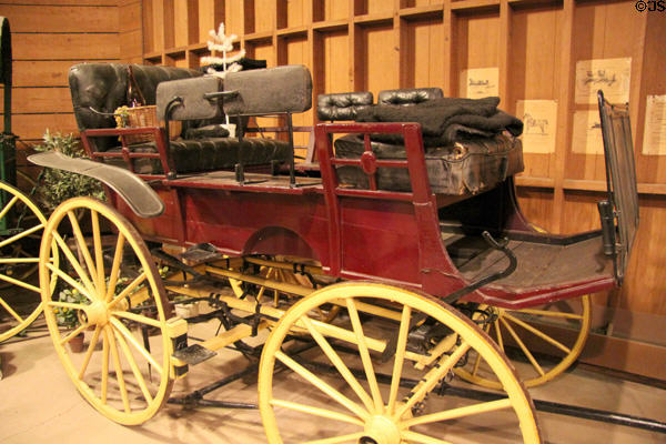 Vail's Park Wagon (c1880s) by Studebaker Manuf. Co. for freight & passengers at Seeley Stable Museum in Old Town. San Diego, CA.