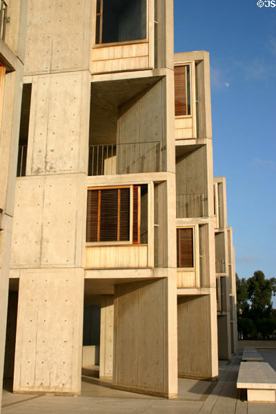 Salk Institute windows & balconies facing the Pacific Ocean. La Jolla, CA.