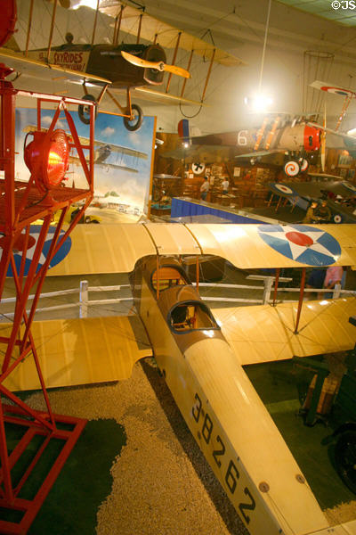Curtiss JN-4D Jenny from above at San Diego Aerospace Museum. San Diego, CA.