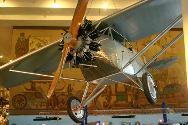 Replica of Ryan M-1 (1926) mail & cargo monoplane which was forerunner of Lindbergh's Spirit of St. Louis at San Diego Aerospace Museum. San Diego, CA.