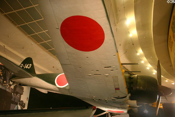 Japanese A6M7 Zero naval carrier fighter (1939-45) at San Diego Aerospace Museum. San Diego, CA.