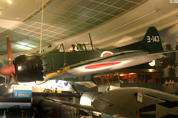 Japanese A6M7 Zero fighter (1939-41) at San Diego Aerospace Museum. San Diego, CA.