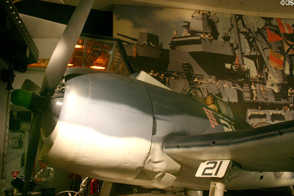 Grumman F6F-3 Hellcat (1942-45) fighter at San Diego Aerospace Museum. San Diego, CA.