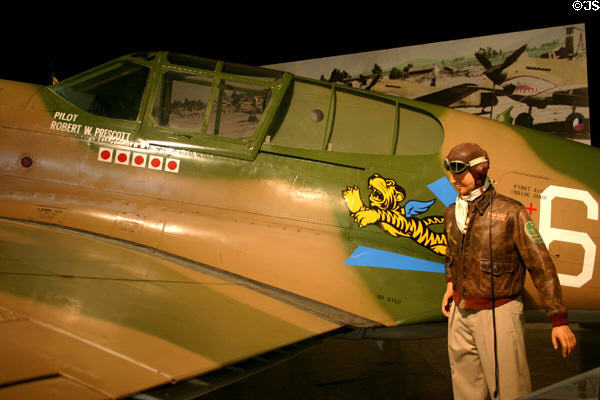 Canopy of Flying Tigers Curtiss P-40 at San Diego Aerospace Museum. San Diego, CA.