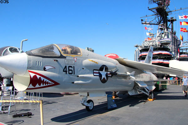 Chance Vought F-8 Crusader jet fighter (1960s-70s) aboard Midway carrier museum. San Diego, CA.