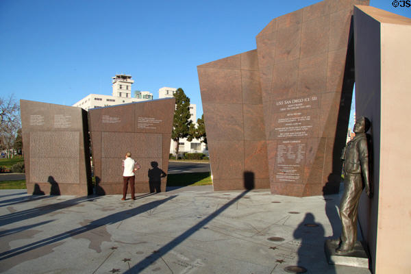 USS San Diego memorial remembers men of U.S. Navy who fought in World War II. San Diego, CA.