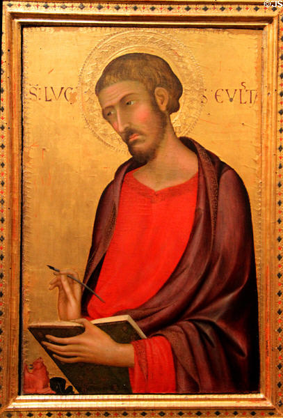 St. Luke the Evangelist tempera painting (1330s) by Simone Martini at J. Paul Getty Museum Center. Malibu, CA.