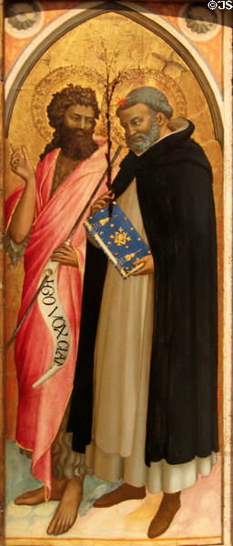 Sts. John the Baptist & Dominic tempera painting (late 1420s) by Fra Angelico at J. Paul Getty Museum Center. Malibu, CA.