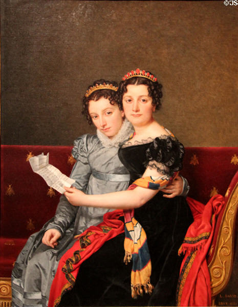 Portrait of Sisters Zénaïde & Charlotte Bonaparte (1821) by Jacques-Louis David at J. Paul Getty Museum Center. Malibu, CA.
