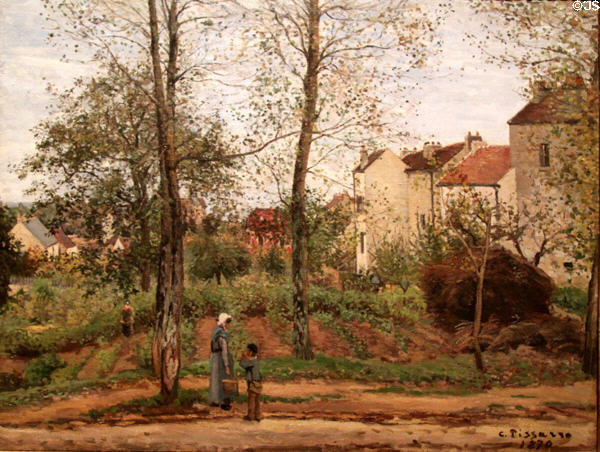 Houses at Bougival (Autumn) (1870) by Camille Pissarro at J. Paul Getty Museum Center. Malibu, CA.