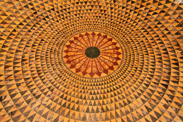 Stone mosaic floor at Getty Museum Villa. Malibu, CA.
