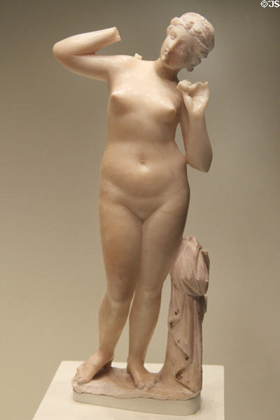 Roman alabaster statuette of Venus (100-1 BCE) from Egypt at Getty Museum Villa. Malibu, CA.