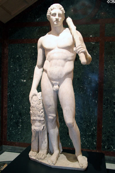 Roman marble Lansdowne Herakles statue (c125 CE) at Getty Museum Villa. Malibu, CA.