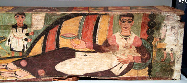 Romano-Egyptian painted coffin (300-400 CE) at Getty Museum Villa. Malibu, CA.