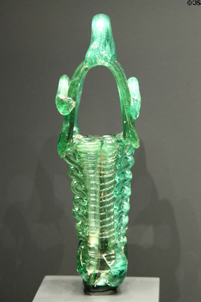 Byzantine glass four-part eye-makeup container (400-600 CE) at Getty Museum Villa. Malibu, CA.