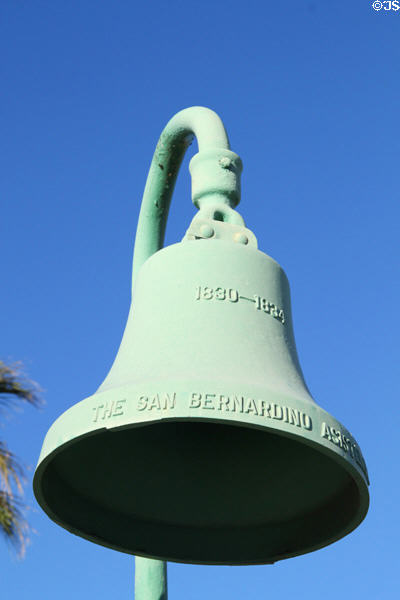 El Camino Real bell at San Bernardino Asistencia. Redlands, CA.