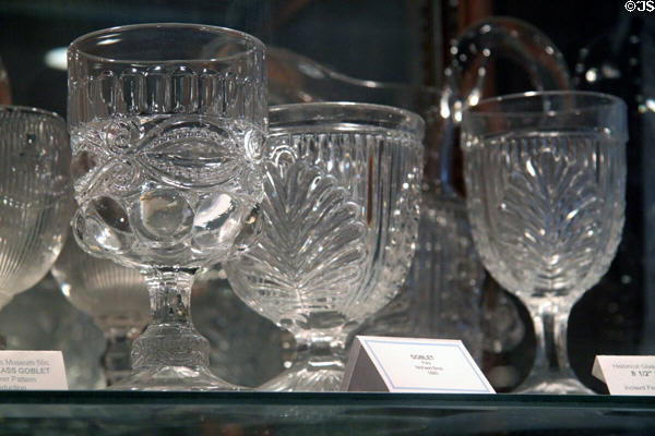 Flint glass goblets (1845-65) at Historical Glass Museum. Redlands, CA.