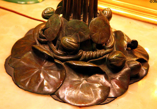 Base of Tiffany Lily lamp (1902-17) at Kimberly Crest House. Redlands, CA.