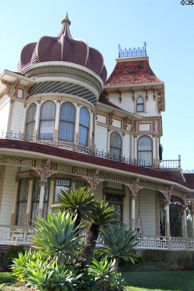Onion dome & tower of Morey Mansion. Redlands, CA.