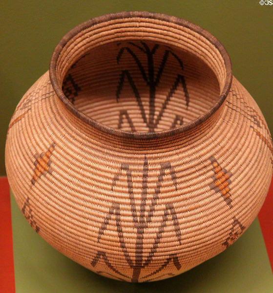 Chemehuevi native basket olla at San Bernardino County Museum. Redlands, CA.