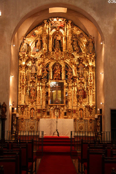 Mexican-Baroque styled "Rayas Altar" of St. Francis Chapel at Mission Inn. Riverside, CA.