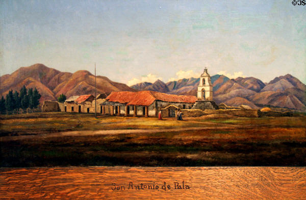 Painting of San Antonio de Pala at Mission Inn Museum. Riverside, CA.