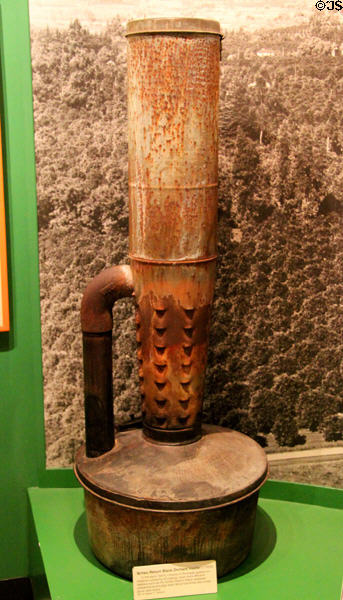 Smudge pot or Scheu Return Stack Orchard Heater (c1955) at Riverside Museum. Riverside, CA.