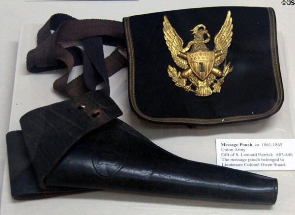Civil War Union holster & message pouch (c1861-65) at Riverside Museum. Riverside, CA.