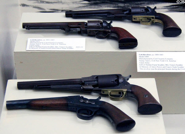 Civil War Union revolvers (c1861-65) at Riverside Museum. Riverside, CA.