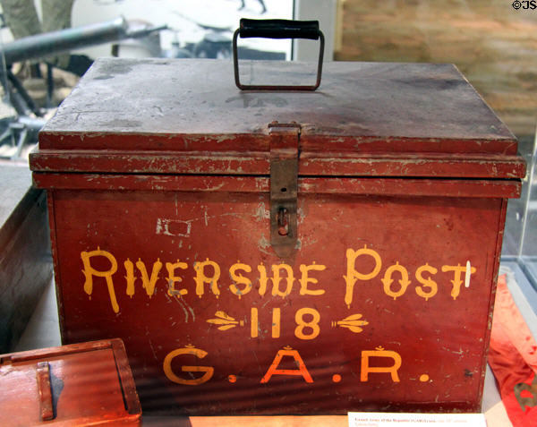 Trunk of Riverside Post 118 of G.A.R. (Grand Army of Republic) at Riverside Museum. Riverside, CA.