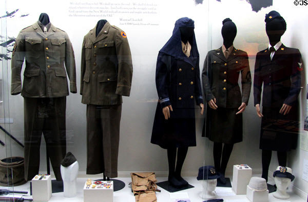 World War II uniforms at Riverside Museum. Riverside, CA.
