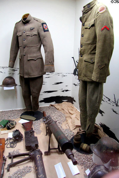 World War I uniforms & arms at Riverside Museum. Riverside, CA.