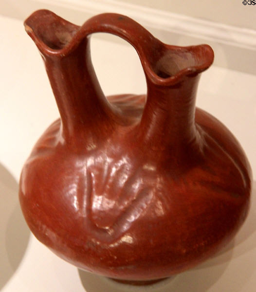 Ceramic wedding vase (1900-25) by Ohkay Owingeh of San Juan Pueblo, NM at Riverside Museum. Riverside, CA.