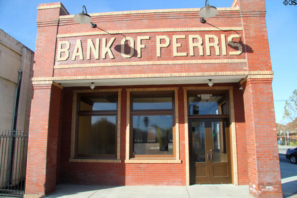 Bank of Perris building (1918) (now Perris Valley Museum) (400 S D St.). Perris, CA.