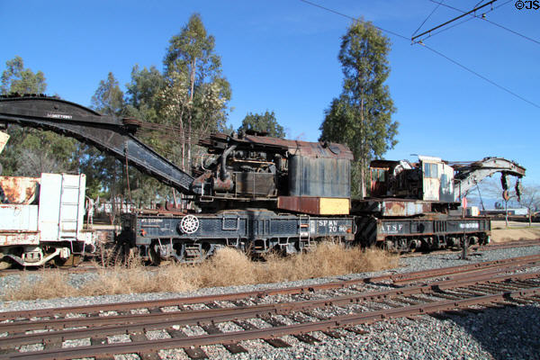 Railway work cranes at Orange Empire Railway Museum. Perris, CA.